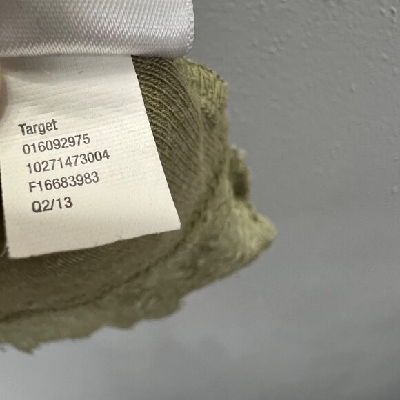 Mossimo Lace Trim Tank Top Stretchy XL Olive Green V Neck Longer Y2K - Picture 7 of 7